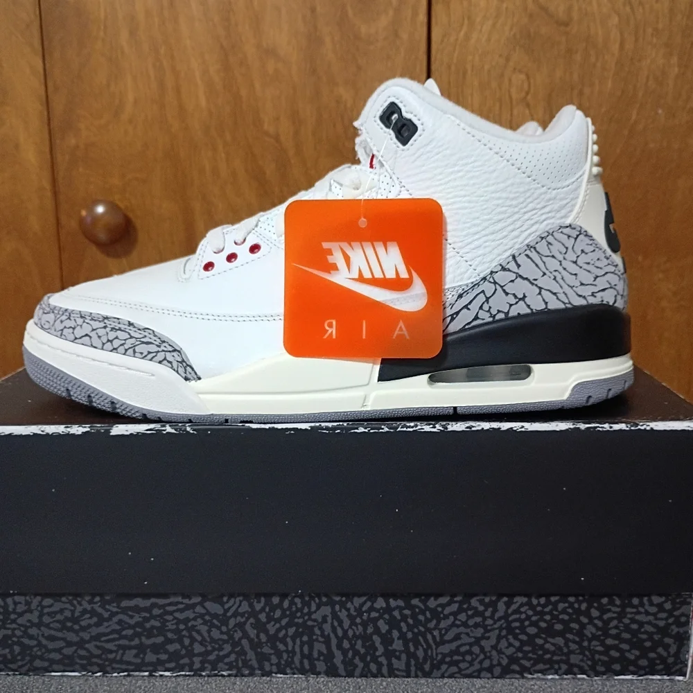 Nike Air Jordan 3 Retro White Cement Reimagined 2023 Men's Size 9.5 - DN3707 100 - Picture 4 of 7